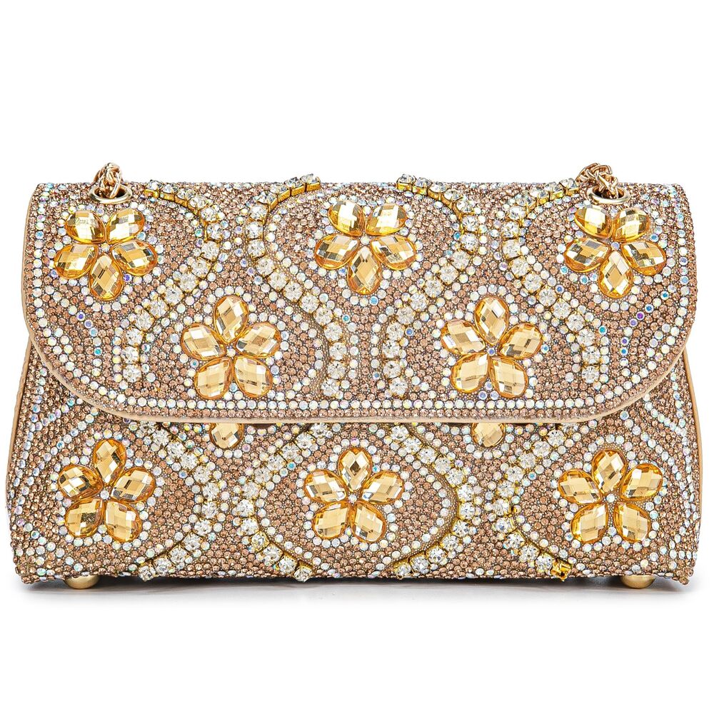 6615 Flower Evening Handbags Chain Strap Square Shoulder Bag Crossbody Bag